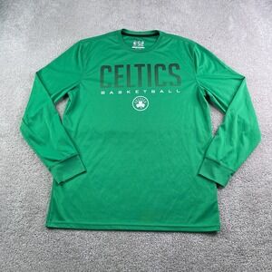 Boston Celtics Shirt Mens Large Green Ultra Game Performance Long Sleeve NBA Tee